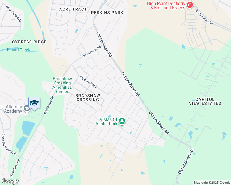map of restaurants, bars, coffee shops, grocery stores, and more near 10224 Crescendo Lane in Austin