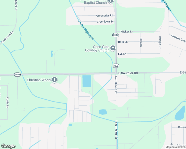 map of restaurants, bars, coffee shops, grocery stores, and more near 2405 E Gauthier Rd in Lake Charles