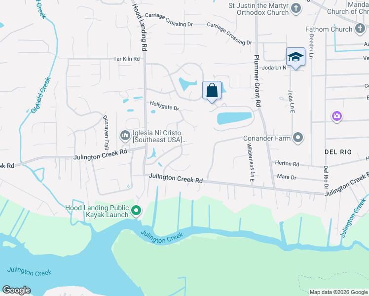 map of restaurants, bars, coffee shops, grocery stores, and more near 4394 Morning Dove Drive in Jacksonville