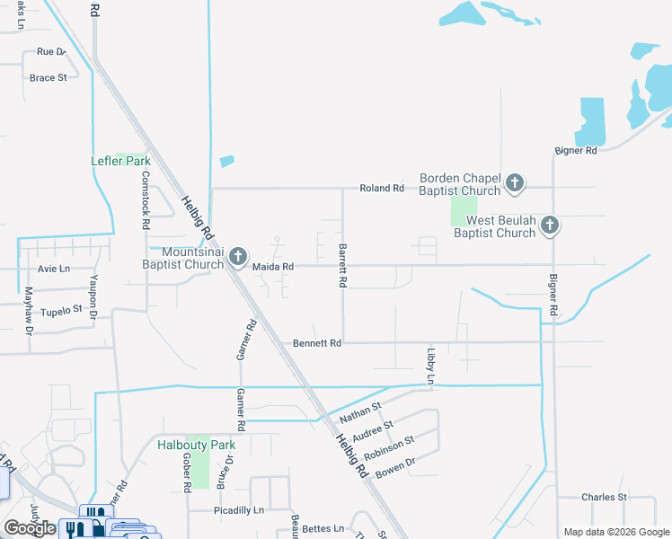 map of restaurants, bars, coffee shops, grocery stores, and more near 3985 Maida Road in Beaumont