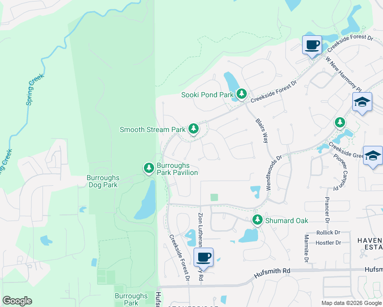 map of restaurants, bars, coffee shops, grocery stores, and more near 10 Passive Alcove Court in The Woodlands