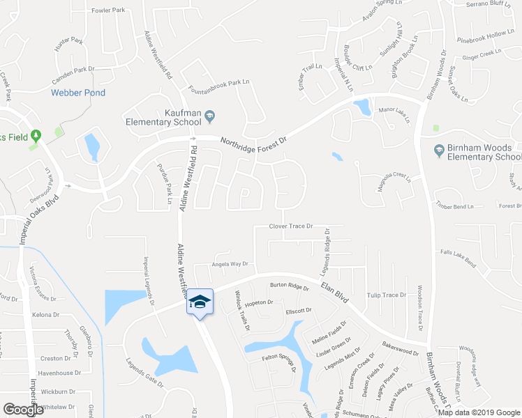 map of restaurants, bars, coffee shops, grocery stores, and more near 4007 Crescent Oaks Park Lane in Spring