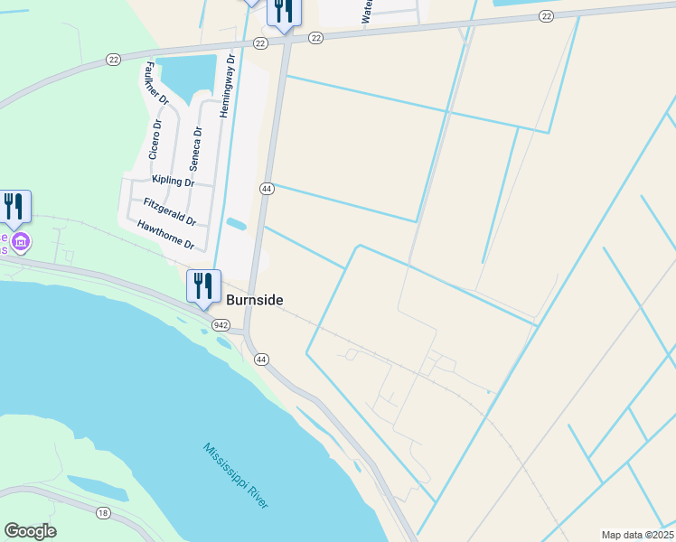 map of restaurants, bars, coffee shops, grocery stores, and more near in Burnside