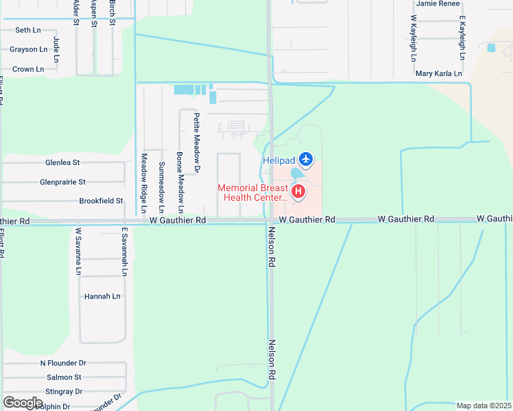 map of restaurants, bars, coffee shops, grocery stores, and more near 6819 East Calcasieu Drive in Lake Charles