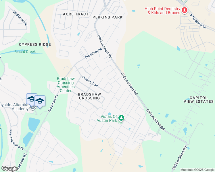 map of restaurants, bars, coffee shops, grocery stores, and more near 10017 Pinnacle Crest Loop in Austin