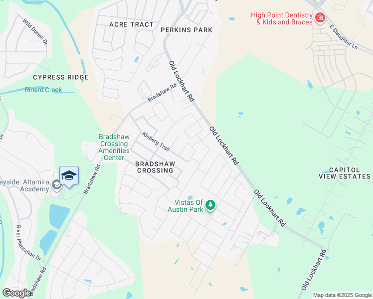 map of restaurants, bars, coffee shops, grocery stores, and more near 10017 Pinnacle Crest Loop in Austin