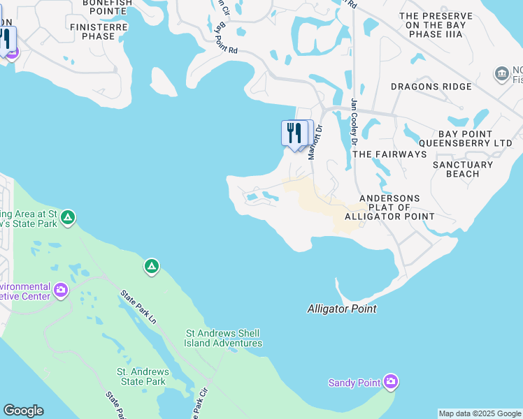 map of restaurants, bars, coffee shops, grocery stores, and more near 4600 Kingfish Lane in Panama City