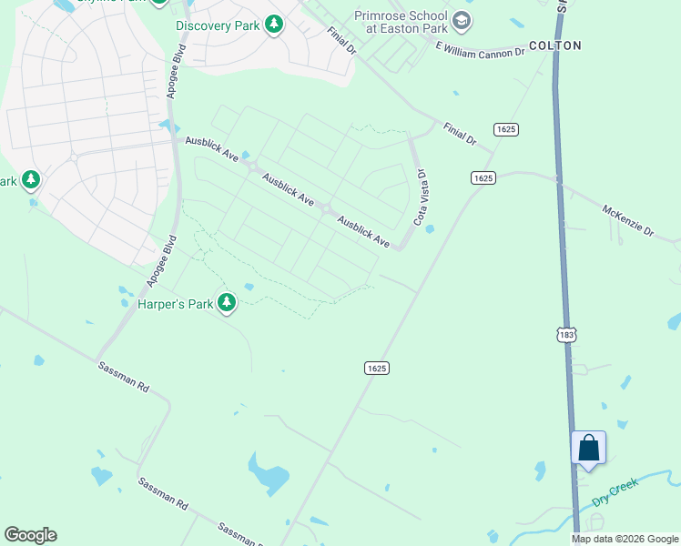 map of restaurants, bars, coffee shops, grocery stores, and more near 7732-8050 Farm to Market Road 1625 in Austin