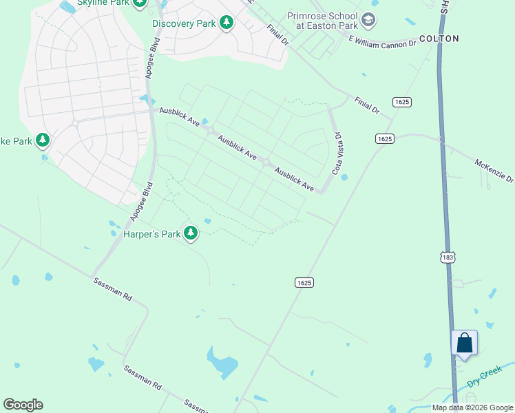 map of restaurants, bars, coffee shops, grocery stores, and more near 7732-8050 Farm to Market Road 1625 in Austin