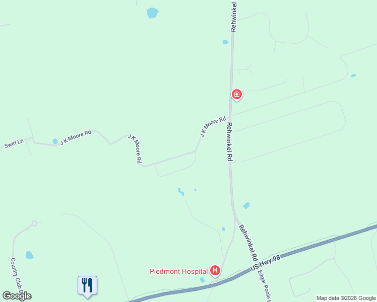 map of restaurants, bars, coffee shops, grocery stores, and more near 80-148 J K Moore Road in Crawfordville