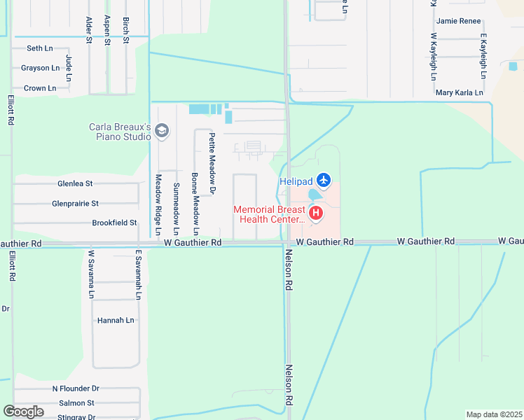 map of restaurants, bars, coffee shops, grocery stores, and more near 6805 East Calcasieu Drive in Lake Charles