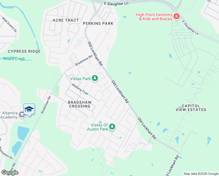 map of restaurants, bars, coffee shops, grocery stores, and more near 10109 Crescendo Lane in Austin