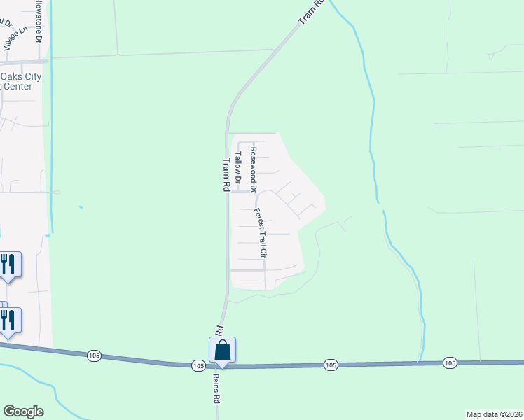 map of restaurants, bars, coffee shops, grocery stores, and more near 6650 Forest Trail Circle in Beaumont