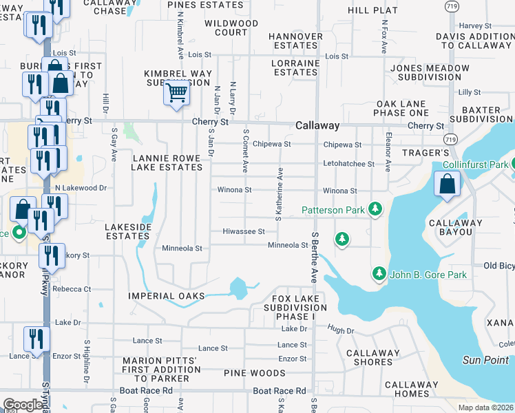 map of restaurants, bars, coffee shops, grocery stores, and more near 6518 Lenawee St in Panama City