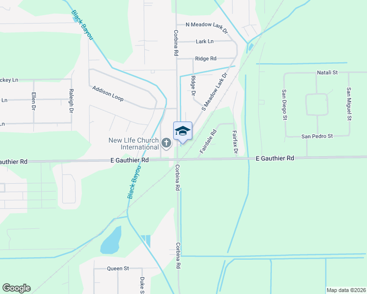 map of restaurants, bars, coffee shops, grocery stores, and more near 6718 Fairdale Road in Lake Charles