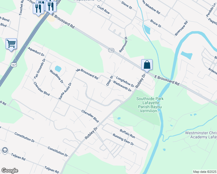 map of restaurants, bars, coffee shops, grocery stores, and more near Sanctuary Lane in Lafayette