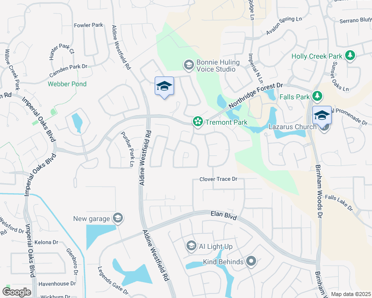 map of restaurants, bars, coffee shops, grocery stores, and more near 31007 Sundance Woods Court in Spring