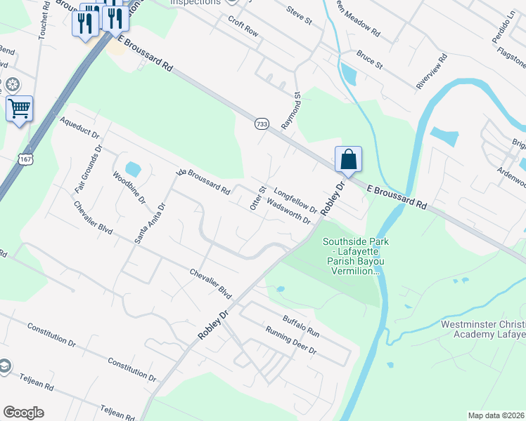 map of restaurants, bars, coffee shops, grocery stores, and more near Sanctuary Lane in Lafayette