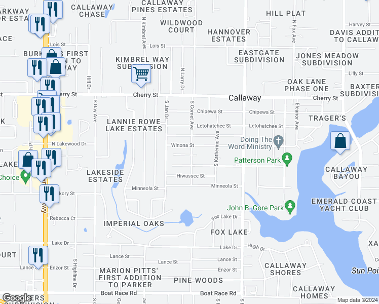 map of restaurants, bars, coffee shops, grocery stores, and more near 6415 Lenawee Street in Callaway