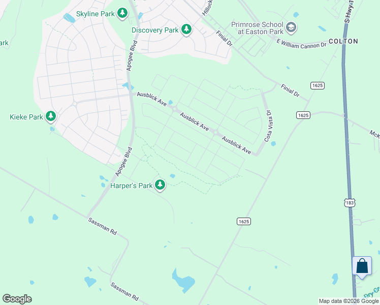 map of restaurants, bars, coffee shops, grocery stores, and more near 8131-8613 Sassman Road in Austin