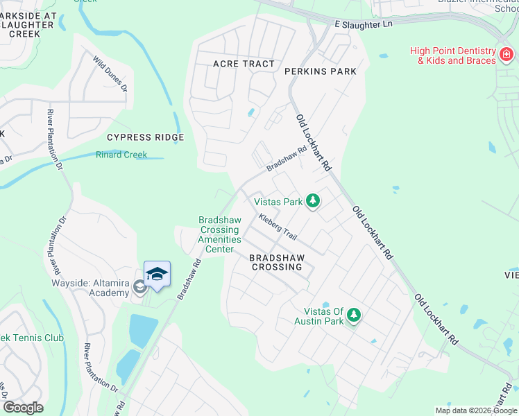 map of restaurants, bars, coffee shops, grocery stores, and more near 5600 Emma Thompson Way in Austin