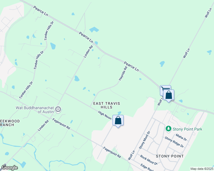 map of restaurants, bars, coffee shops, grocery stores, and more near 7908 Hayride Road in Del Valle