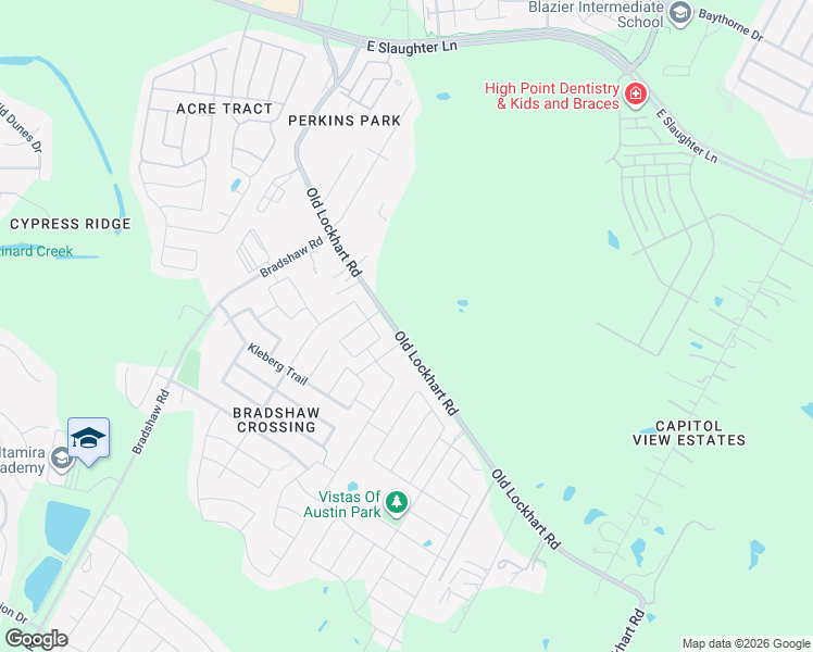 map of restaurants, bars, coffee shops, grocery stores, and more near 10083-10115 Old Lockhart Highway in Austin