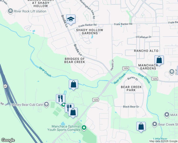 map of restaurants, bars, coffee shops, grocery stores, and more near 2301 Williston Loop in Austin