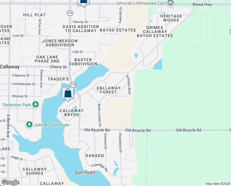 map of restaurants, bars, coffee shops, grocery stores, and more near 7752 Betty Louise Drive in Panama City