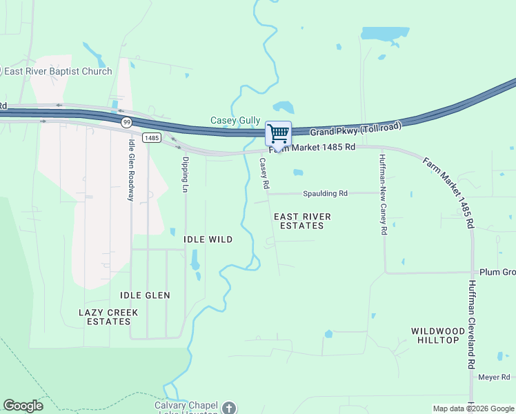 map of restaurants, bars, coffee shops, grocery stores, and more near 31879 Casey Road in New Caney