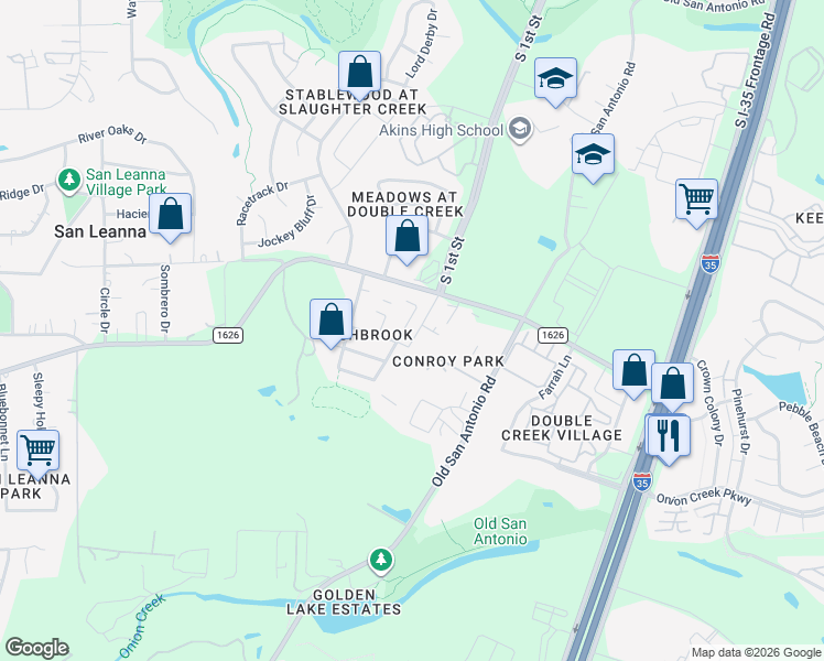 map of restaurants, bars, coffee shops, grocery stores, and more near 11313 Autumn Ash Drive in Manchaca