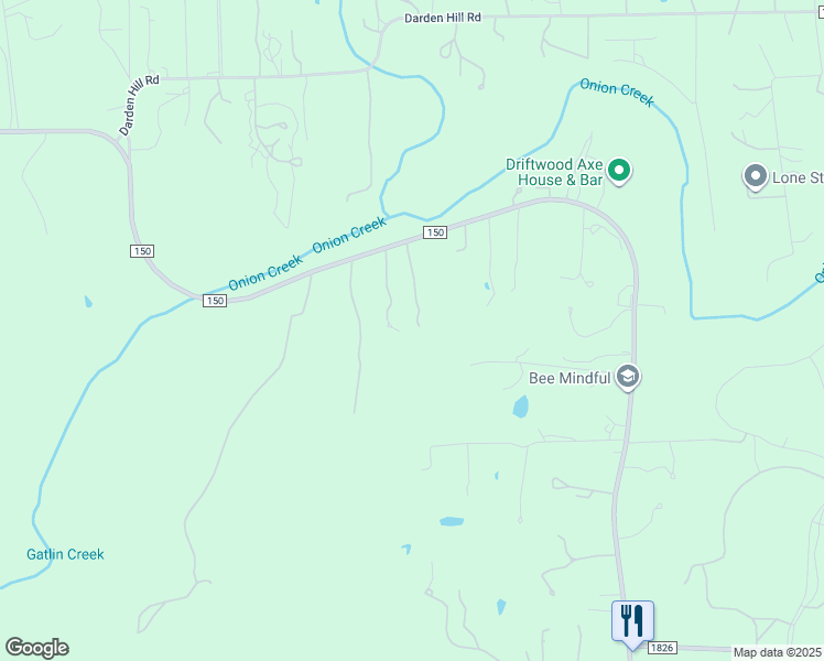 map of restaurants, bars, coffee shops, grocery stores, and more near 19401 Ranch to Market Road 150 in Driftwood