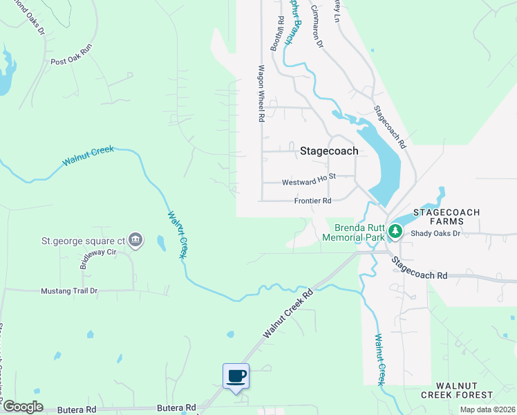 map of restaurants, bars, coffee shops, grocery stores, and more near 16107 Frontier Road in Stagecoach