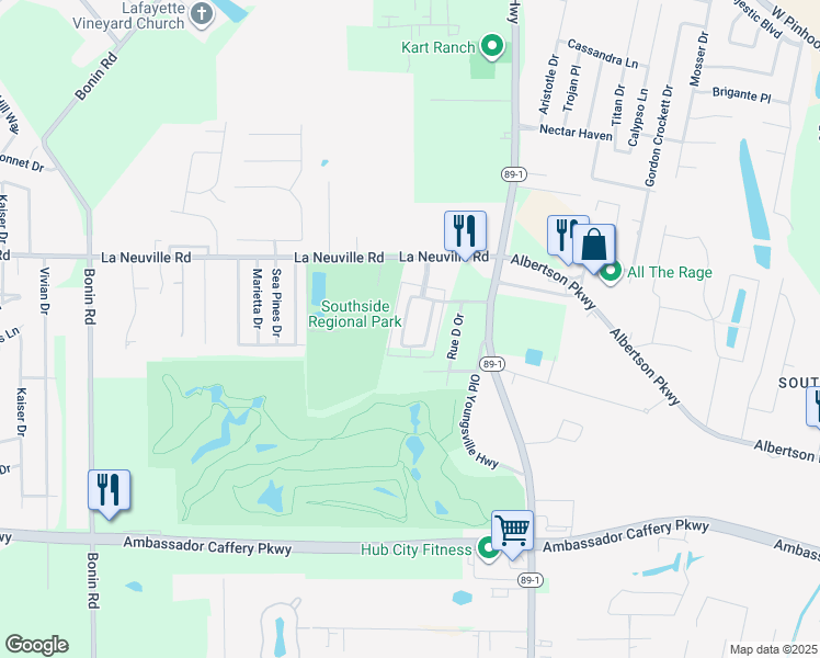 map of restaurants, bars, coffee shops, grocery stores, and more near 719 Carriage Light Loop in Youngsville