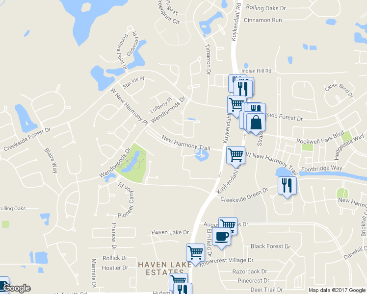 map of restaurants, bars, coffee shops, grocery stores, and more near 26411 Kuykendahl Road in Tomball