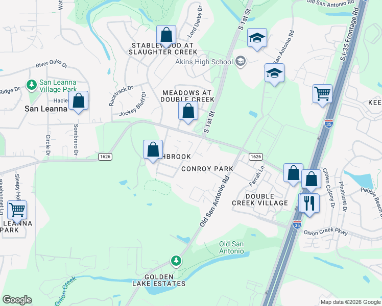 map of restaurants, bars, coffee shops, grocery stores, and more near 11313 Autumn Ash Drive in Manchaca