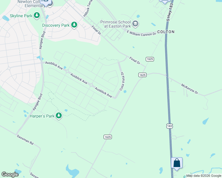 map of restaurants, bars, coffee shops, grocery stores, and more near 9704 Hamadryas Drive in Austin