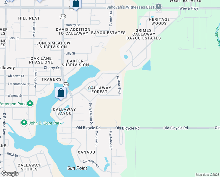 map of restaurants, bars, coffee shops, grocery stores, and more near 413 Tanya Pass in Panama City