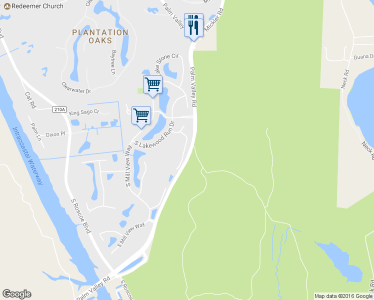 map of restaurants, bars, coffee shops, grocery stores, and more near 844 Sawyer Run Lane in Ponte Vedra Beach