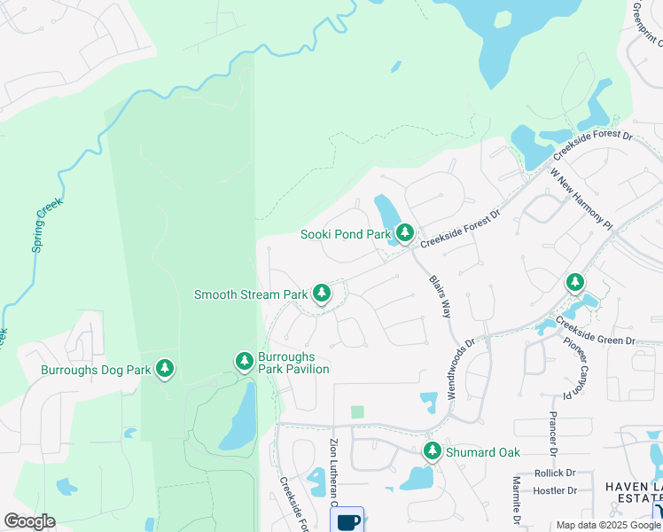 map of restaurants, bars, coffee shops, grocery stores, and more near 68 South Waterbridge Drive in Tomball