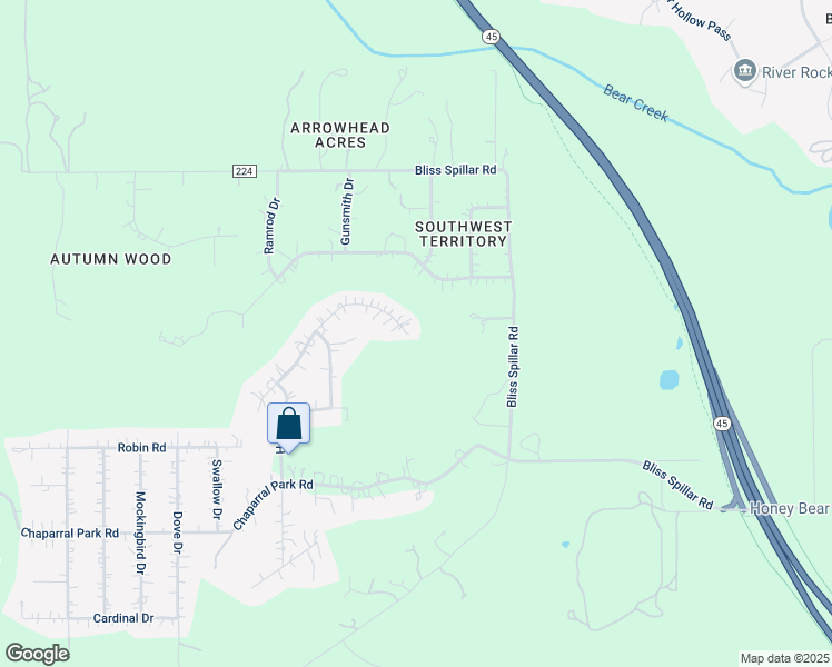 map of restaurants, bars, coffee shops, grocery stores, and more near 13400 Copper Hills Drive in Manchaca