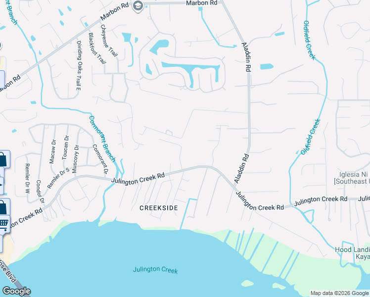map of restaurants, bars, coffee shops, grocery stores, and more near 12568 Linjohn Road in Jacksonville