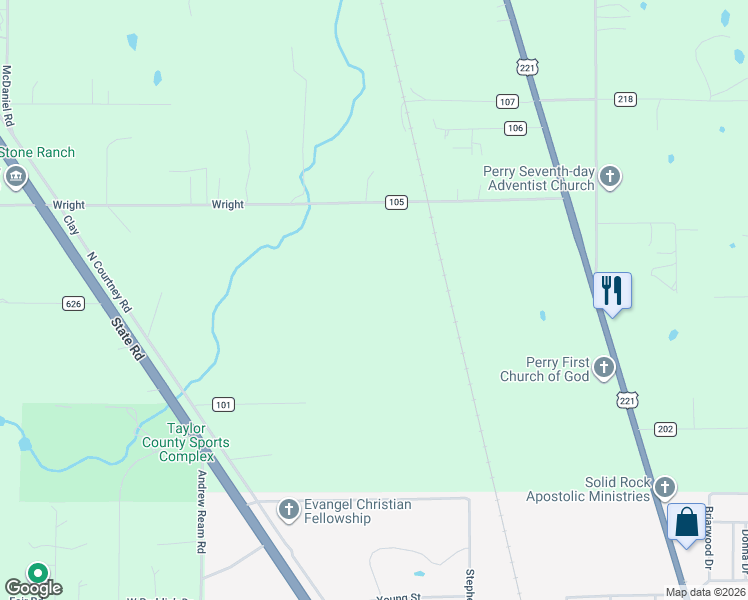 map of restaurants, bars, coffee shops, grocery stores, and more near in Perry