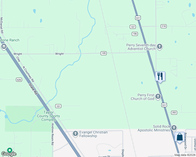 map of restaurants, bars, coffee shops, grocery stores, and more near in Perry