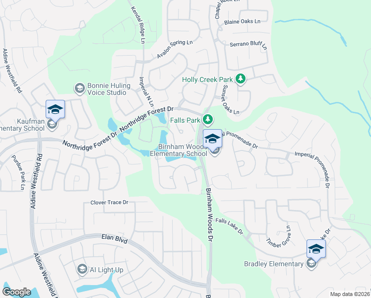 map of restaurants, bars, coffee shops, grocery stores, and more near 3506 Blossom Lake Court in Spring