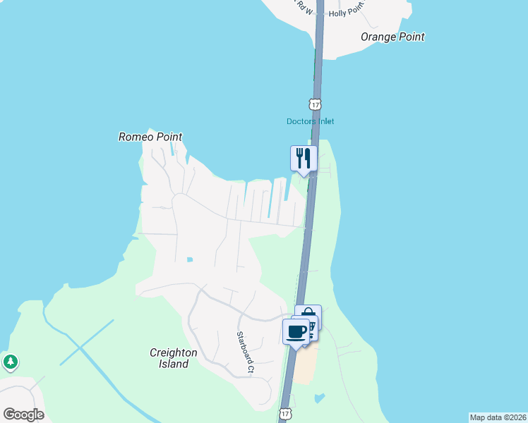 map of restaurants, bars, coffee shops, grocery stores, and more near 467 Creighton Road in Orange Park