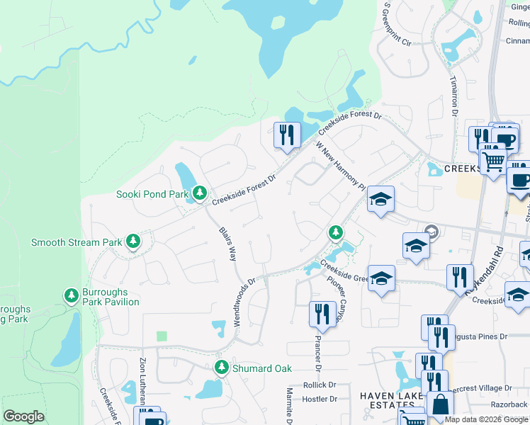 map of restaurants, bars, coffee shops, grocery stores, and more near 26 Jaden Oaks Place in Tomball