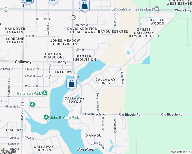 map of restaurants, bars, coffee shops, grocery stores, and more near 7558 Yellow Bluff Road in Panama City