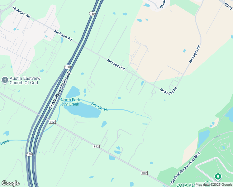 map of restaurants, bars, coffee shops, grocery stores, and more near 11717 McAngus Road in Del Valle