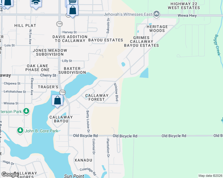 map of restaurants, bars, coffee shops, grocery stores, and more near 7774 Betty Louise Drive in Panama City
